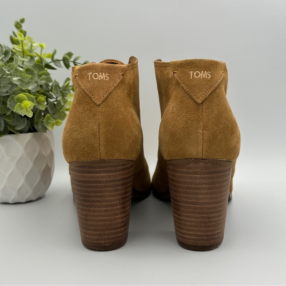 Tom's Women’s Suede Brown Lace Up Booties Size 11 - Picture 5 of 10